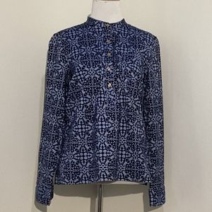 Talbots Blue Patterned Blouse